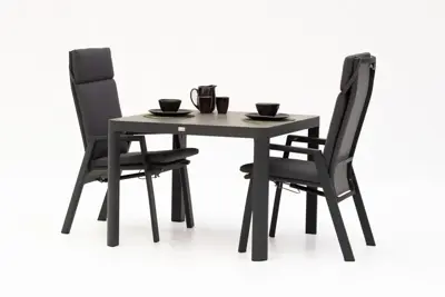 Trestino diningset gironde 100 frazer antraciet - afbeelding 1
