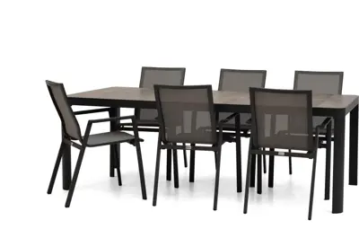 Trestino diningset gironde 220 nancy antraciet - afbeelding 1