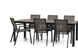 Trestino diningset gironde 220 nancy antraciet - afbeelding 1