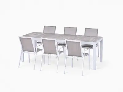 Trestino diningset gironde 220 nancy wit - afbeelding 1
