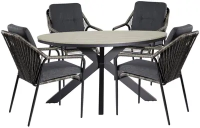 Trestino diningset silva cortez charcoal - afbeelding 1