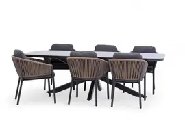 Trestino diningset valence caudry antraciet - afbeelding 1