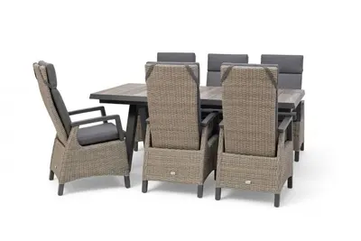 Trestino diningset vesoul barree (6 zitplaatsen antraciet - afbeelding 1