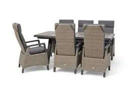 Trestino diningset vesoul barree (6 zitplaatsen antraciet - afbeelding 1