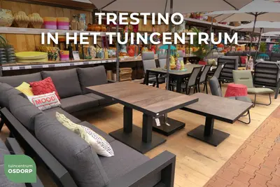 Trestino hoge lounge tuintafel barree 140x85x65cm wit - afbeelding 3