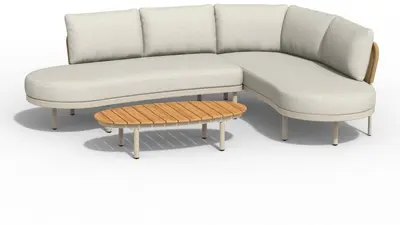 Trestino organische hoekset fumanu champagne - afbeelding 1