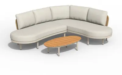 Trestino organische hoekset fumanu champagne - afbeelding 2