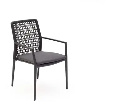 Trestino stapelbare dining tuinstoel latour antraciet - afbeelding 1