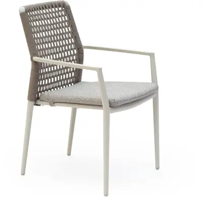 Trestino stapelbare dining tuinstoel latour latte - afbeelding 1