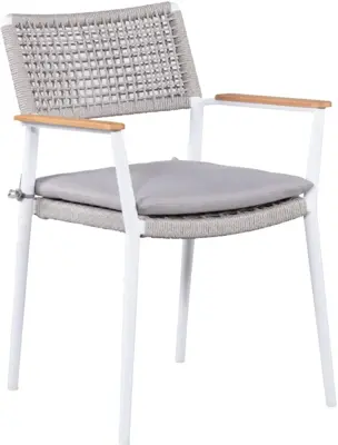 Trestino stapelbare dining tuinstoel moleto wit - afbeelding 1