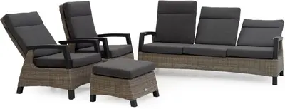 Trestino stoel-bank loungeset barree 3-zits antraciet - afbeelding 3