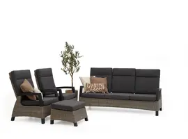 Trestino stoel-bank loungeset barree 3-zits antraciet - afbeelding 1