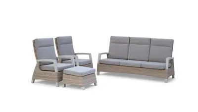 Trestino stoel-bank loungeset barree 3-zits latte - afbeelding 2