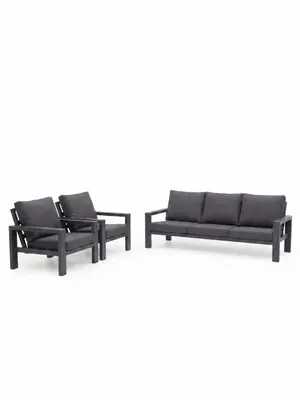 Trestino stoel-bank loungeset benton 3-zits antraciet - afbeelding 1