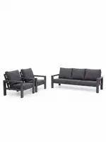 Trestino stoel-bank loungeset benton 3-zits antraciet - afbeelding 1
