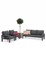 Trestino stoel-bank loungeset benton 3-zits antraciet - afbeelding 2