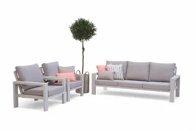 Trestino stoel-bank loungeset benton 3-zits latte - afbeelding 1