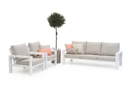 Trestino stoel-bank loungeset benton 3-zits wit - afbeelding 1