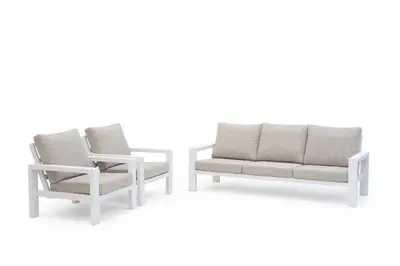 Trestino stoel-bank loungeset benton 3-zits wit - afbeelding 2