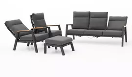 Trestino stoel-bank loungeset carouge 3-zits antraciet - afbeelding 3