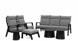 Trestino stoel-bank loungeset carouge 3-zits zwart - afbeelding 4