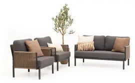 Trestino stoel-bank loungeset caudry 2-zits antraciet - afbeelding 1