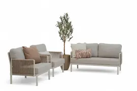 Trestino stoel-bank loungeset caudry 2-zits latte - afbeelding 1