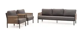 Trestino stoel-bank loungeset caudry 3-zits antraciet - afbeelding 2
