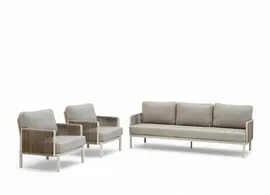 Trestino stoel-bank loungeset caudry 3-zits latte - afbeelding 2