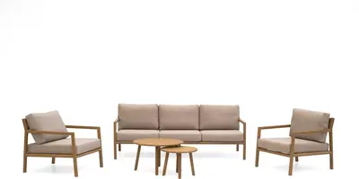 Trestino stoel-bank loungeset ernesto 3-zits sand - afbeelding 2