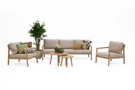 Trestino stoel-bank loungeset ernesto 3-zits sand - afbeelding 1