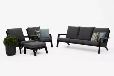 Trestino stoel-bank loungeset lausanne antraciet - afbeelding 1