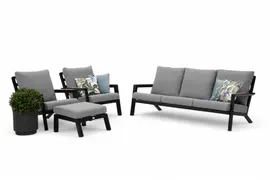 Trestino stoel-bank loungeset lausanne zwart - afbeelding 1