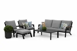 Trestino stoel-bank loungeset lausanne zwart - afbeelding 3