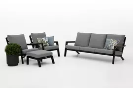 Trestino stoel-bank loungeset lausanne zwart - afbeelding 1