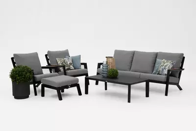 Trestino stoel-bank loungeset lausanne zwart - afbeelding 3