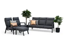Trestino stoel-bank loungeset lectoure 3-zits antraciet - afbeelding 1