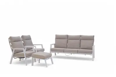 Trestino stoel-bank loungeset lectoure 3-zits wit - afbeelding 1