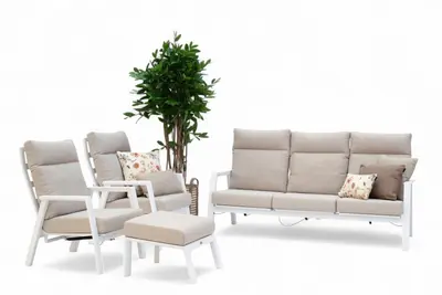 Trestino stoel-bank loungeset lectoure 3-zits wit - afbeelding 1