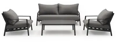 Trestino stoel-bank loungeset monti 2-zits charcoal - afbeelding 1
