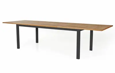 Trestino verstelbare dining tuintafel stefano teak 304x100x75cm antraciet - afbeelding 1