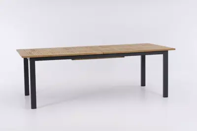 Trestino verstelbare dining tuintafel stefano teak 304x100x75cm antraciet - afbeelding 2