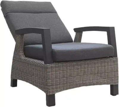 Trestino verstelbare lounge tuinstoel barree antraciet - afbeelding 2