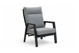 Trestino verstelbare lounge tuinstoel lectoure zwart - afbeelding 1