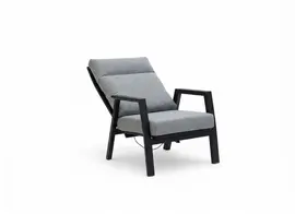 Trestino verstelbare lounge tuinstoel lectoure zwart - afbeelding 2