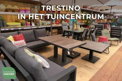 Trestino verstelbare lounge tuintafel codell pop-up 140x85x72cm antraciet - afbeelding 5