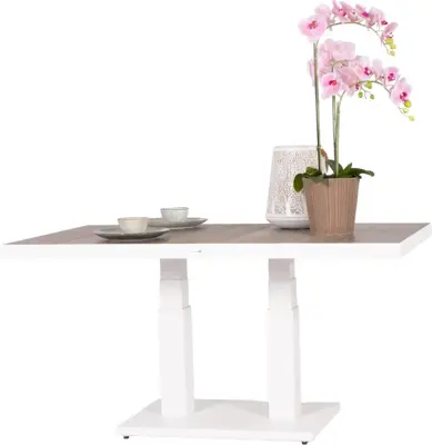 Trestino verstelbare lounge tuintafel codell pop-up 140x85x72cm wit - afbeelding 4