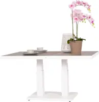 Trestino verstelbare lounge tuintafel codell pop-up 140x85x72cm wit - afbeelding 4