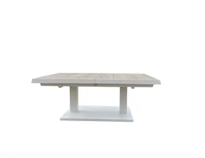 Trestino verstelbare lounge tuintafel codell pop-up extension 183x88x75cm wit - afbeelding 3