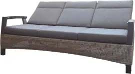 Trestino verstelbare loungebank barree 3-zits antraciet - afbeelding 2